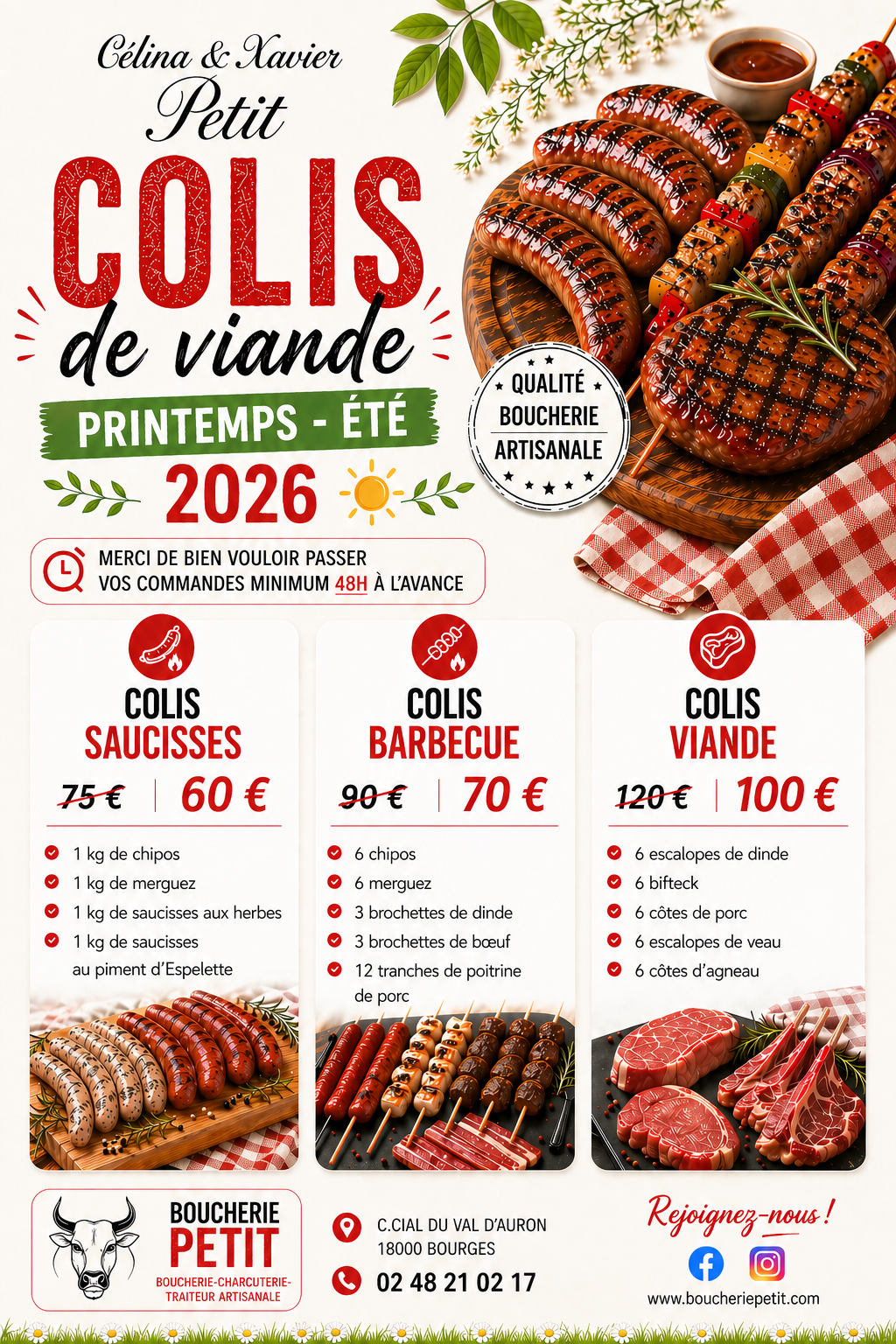 Colis viande printemps été 2026!