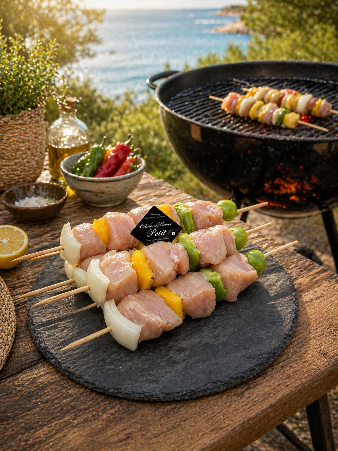 Brochette de poulet nature (prix moyen d'une brochette)