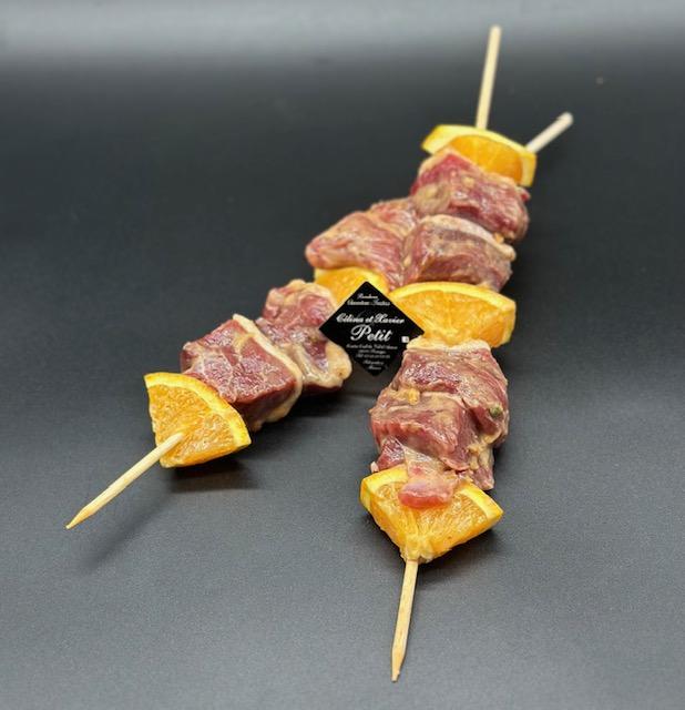 Brochette de filet de canard mariné (prix moyen d'une brochette)